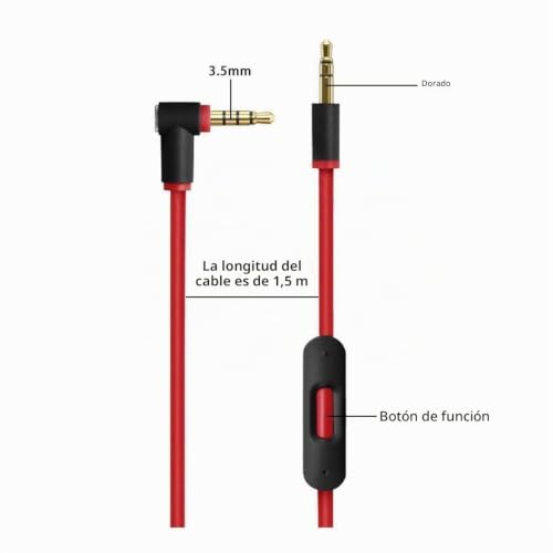 Cable de repuesto Beats con micro para auriculares Solo y Studio 3