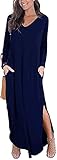 vestidos con manga larga de fiesta 【Numerosos colores disponibles】negro / azul marino / verde militar / azul real / rojo vino / gris oscuro / negro girasol / azul mixto / azul claro / rojo flor de vino. Este vestido largo para las mujeres abraza su silueta y muestra su tamaño, ideal para fiestas, casual, trabajo, vacaciones, vocación.