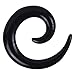 9 Pairs Black Acrylic Spiral Taper Tunnel Ear Stretcher Expander Plugs