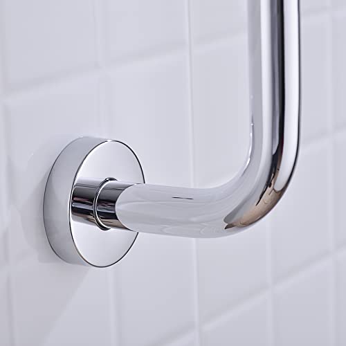 17 Inch Shower Arm With Flange Solid Stainless Steel Shower Head Extension Arm High Arc Long Extender Pipe Water Outlet Wall Mounted Replacement,Polished Chrome #TOP4
