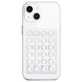 Anteel Silicone Suction Phone Case Mount, Non Slip Sticky Phone Grip for Cellphone, Silicon Adhesive Suction Cup Phone Mount, Strong Grip Holder for Selfies and Videos (White)