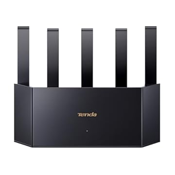 Tenda RX2L Pro AX1500Mbps Router WiFi 6 Dual-Band, 1201Mbps/ 5GHz e 300Mbps/2,4GHz, 5 Antenne Ad Alto Guadagno, 4 Porte Gigabit, Parental Control, Tecnologia WiFi+, WPA3, Dissipazione del Calore