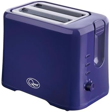 Quest 34869 2 Slice Toaster | Variable Browning Control | Reheat and Defrost | Crumb Tray and Cord Storage, Navy Blue