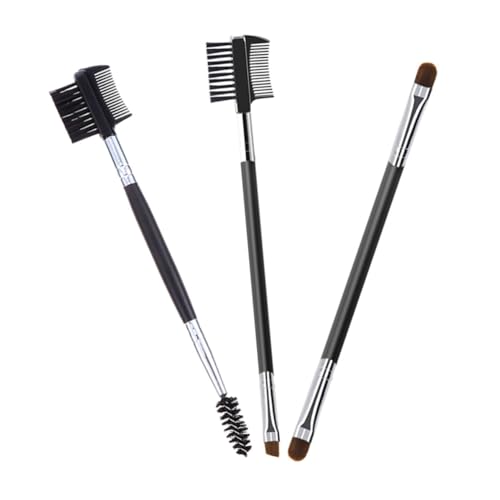 PACKOVE 3Pcs Double Ended Eyebrow Comb Portable Eyelash Brush Spiral Design for Easy Application Beauty Tool for Makeup Enthusiasts Durable Easy to Clean