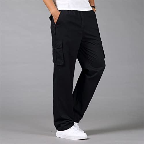 Men's Hiking Pants Active Athletic Lounge Pants Straight-Fit Loose Pants Travel Length Pants Relaxed Fit Workday Pants(Black #1,5X-Large) #TOP1