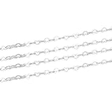 Adabele 10 Feet Authentic 925 Sterling Silver Unfinished Heart Shaped Link Chain 3.2mm x 2.1mm Small Thin Hypoallergenic Nickel Free for DIY Craft Jewelry Making SSK-T2