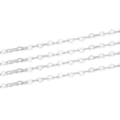 Adabele 5 Feet Authentic 925 Sterling Silver Unfinished Heart Shaped