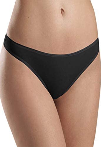 sizzlestyle Women's Cotton Basic Thong Underwear - Comfortable No-Show Breathable T-Back Panty, Black-picture-14