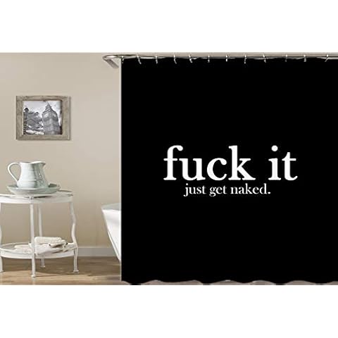 Black and White Shower Curtain, IT Get Naked Polyester Cloth Print Bathroom Curtains Include Hooks Set 72〃w by 72〃L (TP483) Cover