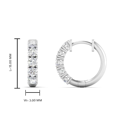 1/2 To 1 Carat Round Cut Five Stone Lab Grown Diamond Hoop Huggie Earrings For Women Sterling Silver/14K Gold (E-H Color, VS1 Clarity, 0.50-1 Ctw)2