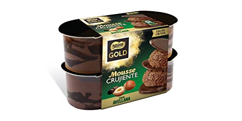 Nestlé Gold Mousse Crujiente Chocolate Avellana - 4x 57 g (Total 228 g)