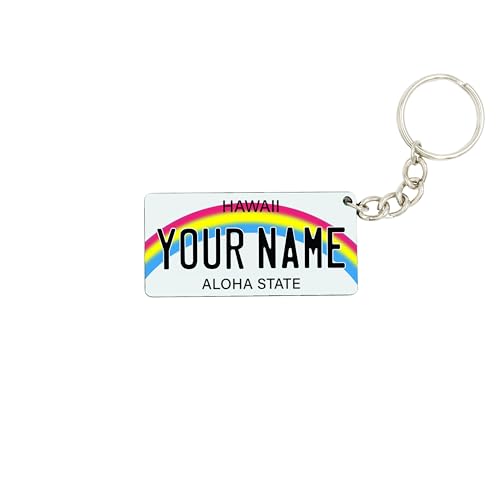 License Plate Keychain - Personalized (HAWAII) Multicolor