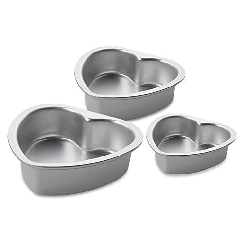 Ldawy Juego de moldes para tartas y tartas, 3 piezas de aluminio anodizado, con base extraíble para bodas, cumpleaños/pasteles de Navidad (3 pulgadas, 5 pulgadas, 6 pulgadas) Cover