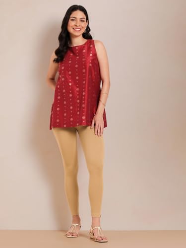 Image of TWIN BIRDS Super Stretchable Cotton Elasthane Fabric Ankle Length Leggings for Women