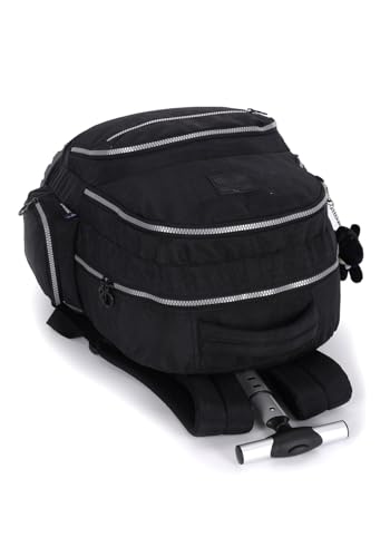 Mochila 4 Rodinhas Giro 360 graus Crinkle Notebook Up4you Pelucia MC47157UP Preto