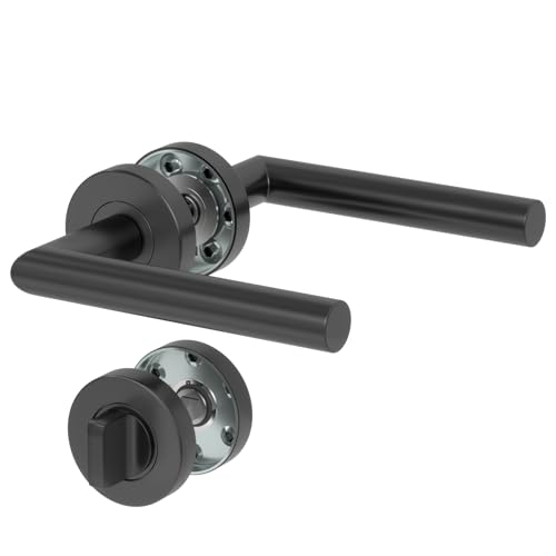 AwmnSrman 8mm Badezimmer Türschloss Türgriffe Innentüren Türklinke Schwarz