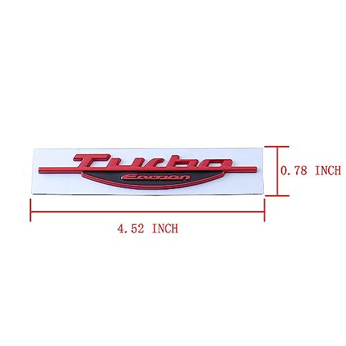 Image of 2X Turbo Emblem 3D Metal nameplate Logo Rear Trunk Emblem Car Sport Badge car Accessories Decorative for Universal (Red-Black)