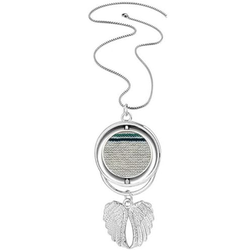 Collier ailes d'ange tissu tricoté gris sautoir ras de cou fantaisie