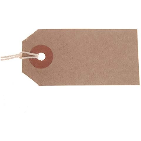 1000 Pack - 82 x 41mm Brown Buff Strung Tags 977297 Cover
