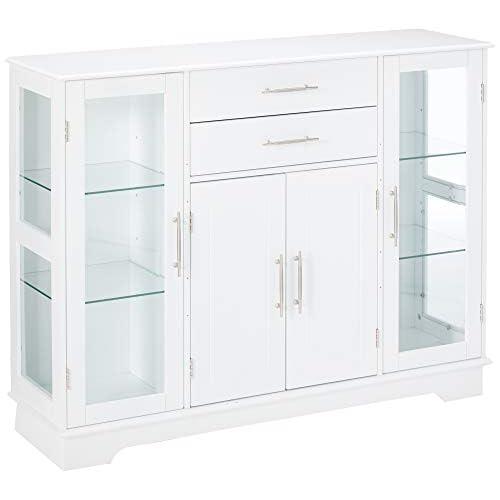 Elegant Kitchen Storage Cabinet with Glass Doors