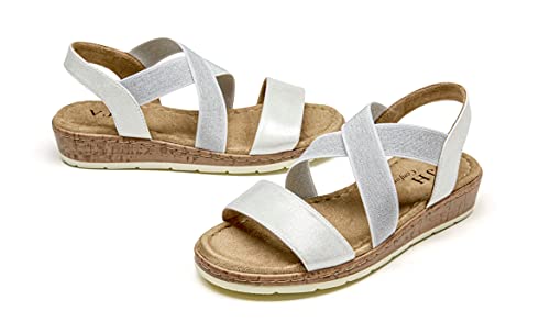 Image of VJH confort Women's Flat Sandals, Comfort Slip-on Elastic Ankle Strap Slingback Light Weight Casual Walking Sandals
