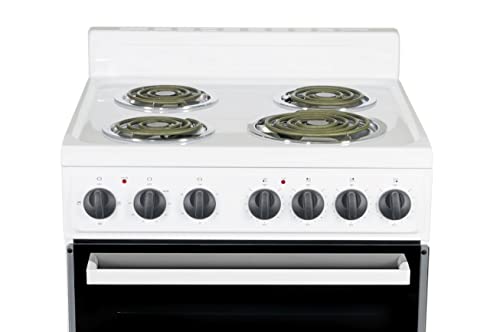 Premium Levella PRE2425GW 24 in. Freestanding Electric Range with 4 Coil Burners and 2.7 Cu. Ft. Single Oven Capacity with Lower Storage Drawer in White - Thumbnail 5