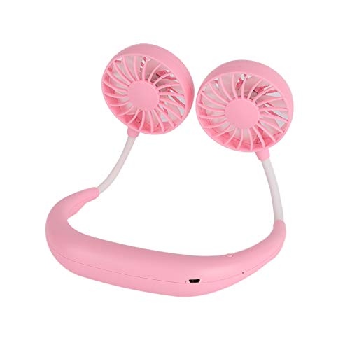 Portable Hanging Neck Sports Fan - Hands Free USB Rechargeable Personal Wearable Neckband Fan Battery Operated with 3 Level Air Flow Headphone Design Cooling Head Fan Mini Necklace Fan for Office