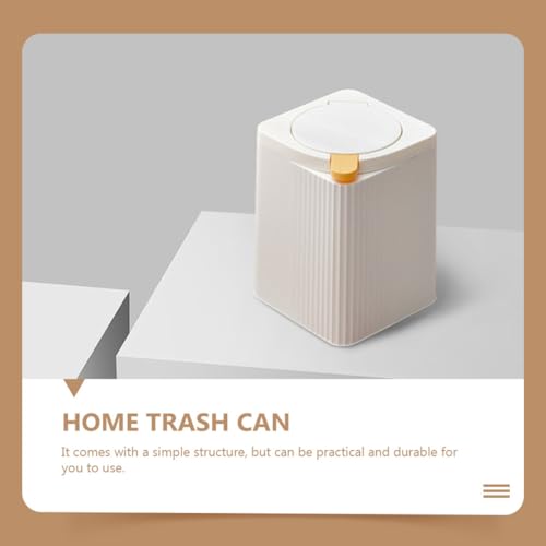 Caneca de basura doméstica blanca con tapa de presión miniatura 5
