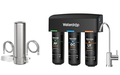 Waterdrop WD-AP13 and TSB-UF 0.01 ?m Ultra Filtration Under Sink Wate r Filter System, 9 Layer Under Sink Water Filtration System, Reduces Chlorine, Fluoride, Taste and Odor,Bundle
