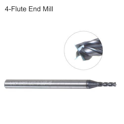 Image of uxcell 5pcs End Mill 1 /16 inch x 3 /16 inch 4 Flutes Spiral Helical Groove Tungsten Steel Straight Shank CNC Milling Bits for Aluminum Steel Cutting Metalworking