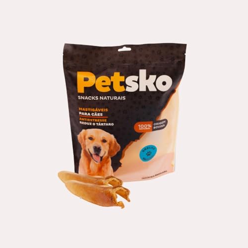 Petisco Orelha Bovina para Cães 100% Natural PETSKO- 2 Unidades