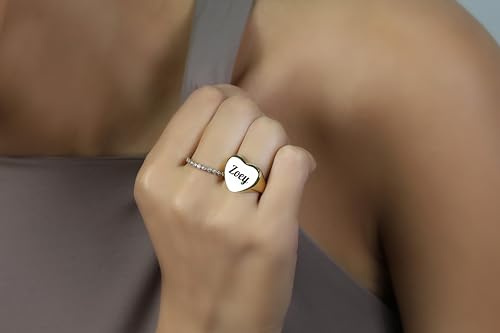 Bague Gravée pour Nom et Initiales : bijou unisexe en or massif - 2
