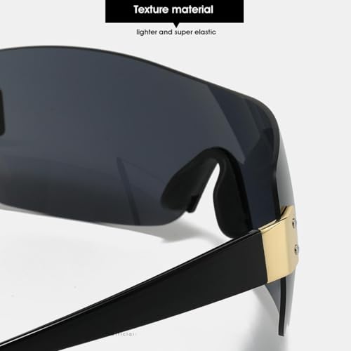 Luxury One-piece Rimless Punk Sunglasses Women Men Luxury Wrap Around Sun Glasses Eyewear Sports4