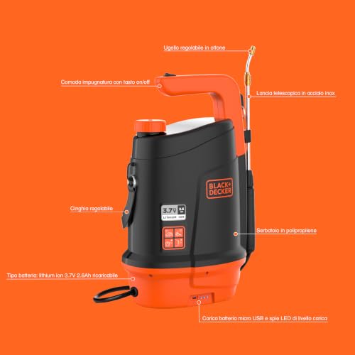 Pulvérisateur Electrique Batterie Lithium 3 7 V / 2 6 Ah Pulvérisateur Jardin Végétaux + Lance Télescopique +Decker - vue 10