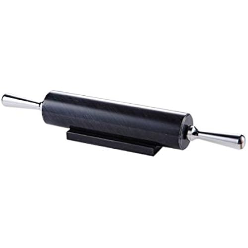 JEmarble Rolling Pin/Aluminum Handles 18 inch(Black)(Premium Quality) Polished Surface 18-inch(10"Barrel) Genuine Stone Non-stick Save Effort Easy to Clean