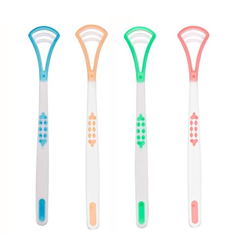 4 Pcs Tongue Scraper Tongue Brush Cleaner Cleaning Keep Fresh Breath
