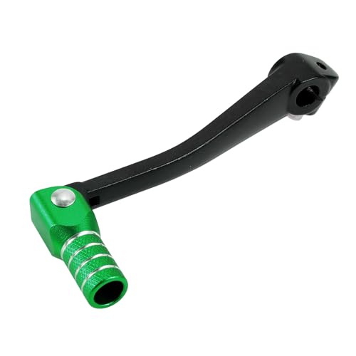 INFINAUTO Folding Motorcycle Gear Shifter Lever for Bosuer 125 Aluminum Alloy Pedal Shift Lever Arm Black Green with Silver Tone Ring