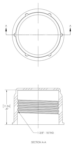 Image of Caplugs CD-TC-19 CD Series - Threaded Plastic Cap for Flared JIC Fittings, 300 Pack, Red LD-PE, To Fit Thread Size 1-3 /8-18 inch, Protective Closures, Dirt and Moisture Seals, Masking, Painting, Plating