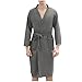 Mens Waffle Robe Spa Bathrobe Shower Robes Long Sleeve Solid Color Fashion Sleepwear Lace Up Robes with Pockets