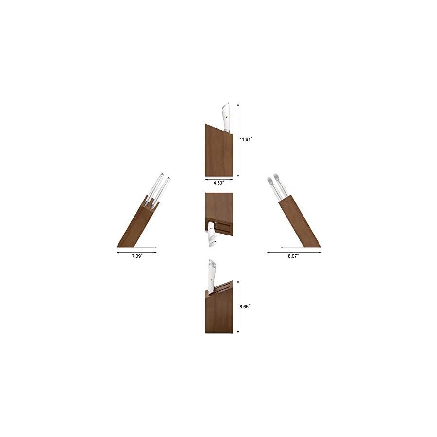 Cangshan ELBERT Series German Steel Forged Cleaver Knife Block Sets, Acacia (3-Piece, White)