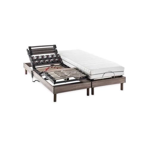 DEKO DREAM Ensemble Matelas+sommier Relaxation électrique Ergo 2 Dreamzone - 2x90x200 cm - Matelas Ressorts ensachés