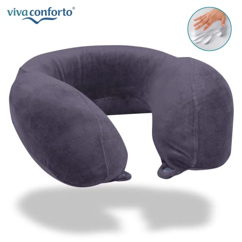 Travesseiro de Viagem Almofada de Pescoço Visco Nasa Ergonômico Anatômico Capa Removível com botão C
