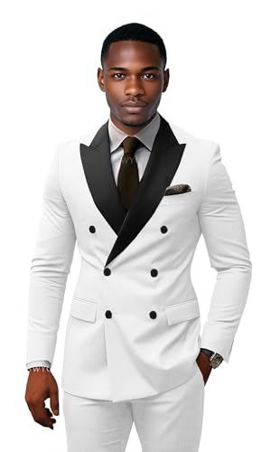 Piece Double Breasted Mens Suit for Wedding Formal Slim Fit