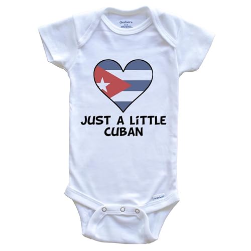 Really Awesome Shirts Just A Little Cuban Baby Bodysuit - Cute Cuba Flag, 0-3 Months White
