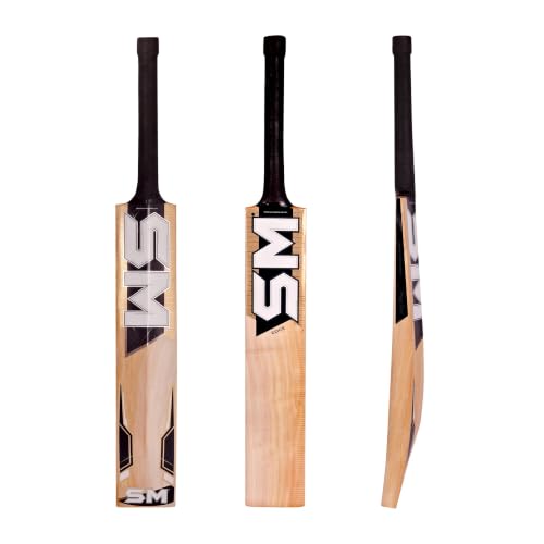 Image of SM Edge Kashmir Willow Cricket Bat | Huge Flowing Edges | Wooden Cricket Bat | Superior Craftsmanship | Rebound Technology | Superlight Bat | Cricket Bat for Boys Age 12-14 Years | Size 6