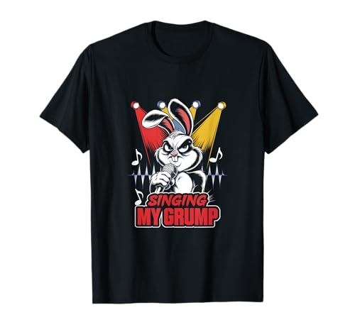 Grumpy Bunny cantando mi gruñón Estrella pop Humor Conejo divertido Camiseta
