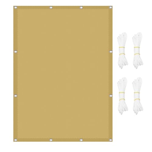 Voile d'ombrage 2x3.3m imperméable pour balcon et terrasse protection UV sable
