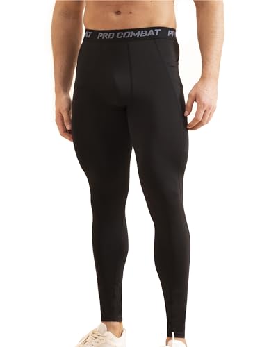 HYCOPROT Men's Compression Pants with Pockets, Athletic Leggings Baselayer Workout Tights for Running Yoga Gym Basketball2