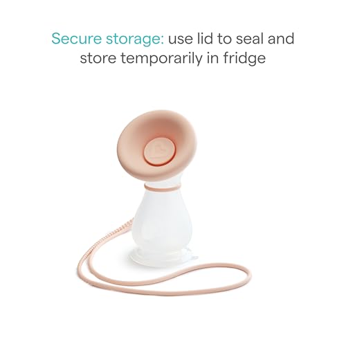 Munchkin Manual Breast Pump for Breastmilk, Food Grade Silicone, BPA Free, 4 Ounce - Portable Breastfeeding Essential for Expressing Milk at Home, Work, and On The Go, Clear/Pink - image 3