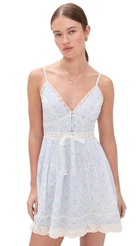 LOVESHACKFANCY Women's Zirelle Dress, Chapparal Blue, 8